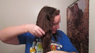 Hair Journal: Combing Long Curly Strawberry Blonde Hair - Week 6 (ASMR)