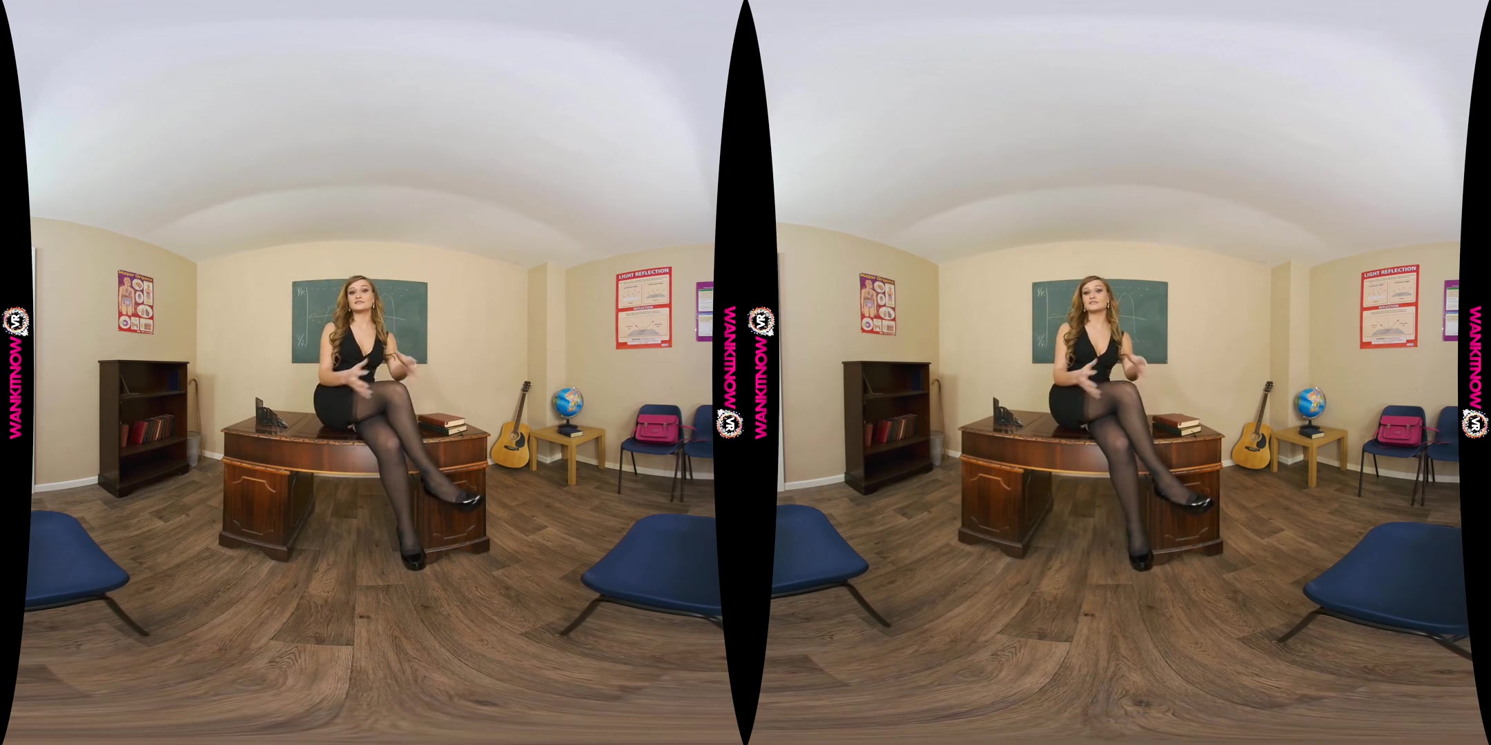 Focus & Wank - Sexy Teacher in Nylon Stockings Show Off for You