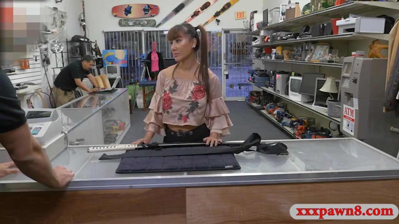 Busty Asian Woman Sells Sword And Drilled By Pawn Dude