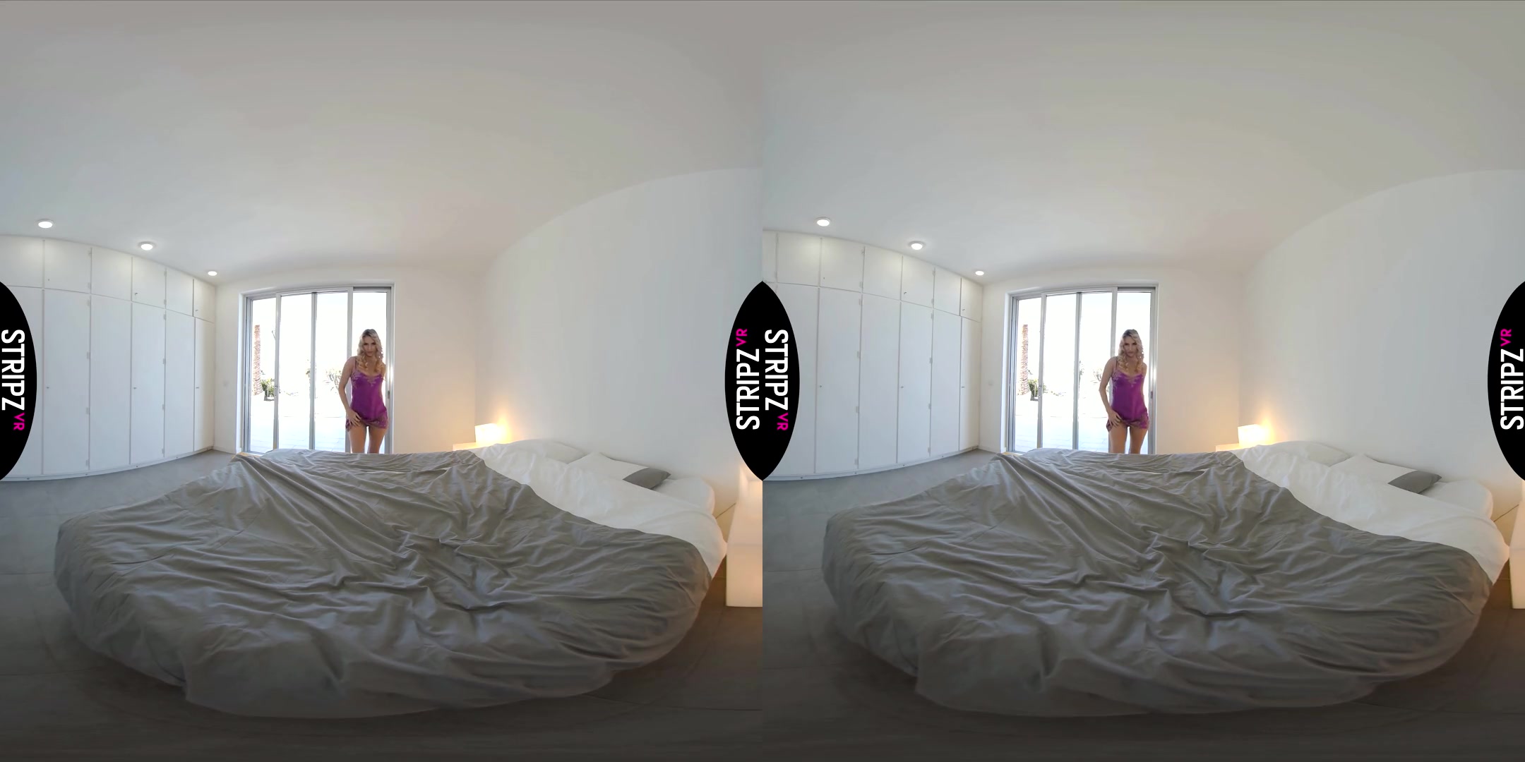 Talk Dirty To Me! - Beautiful Blonde Solo Striptease on the Bed