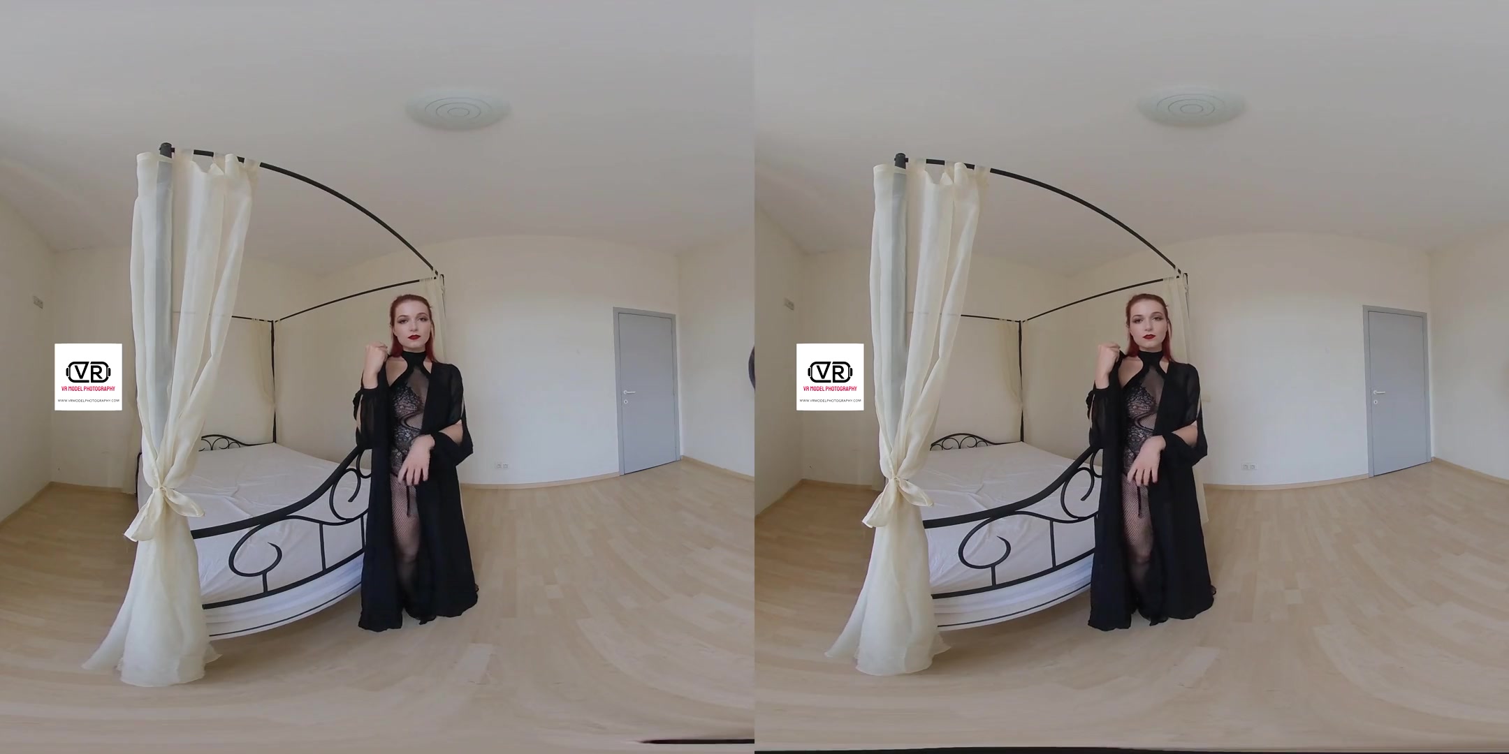 Lady BTS Nude Shoot - Redhead Shaved Long Hair Lingerie