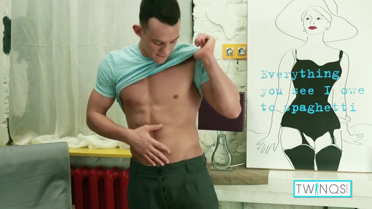 Skinny Brunette Luke A Rubs His Cock With Oil And Cumshots!