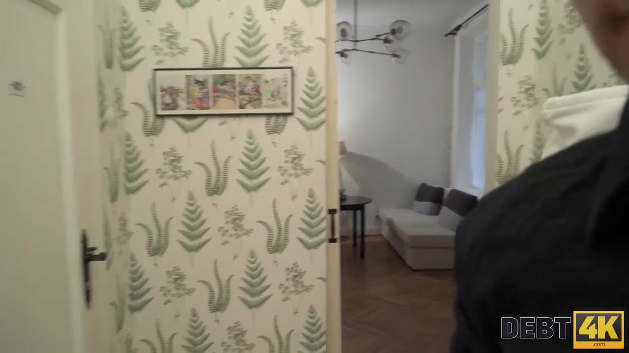 Debt4k. Babe Candy Kay spend too much money and now she needs to let collector fuck her