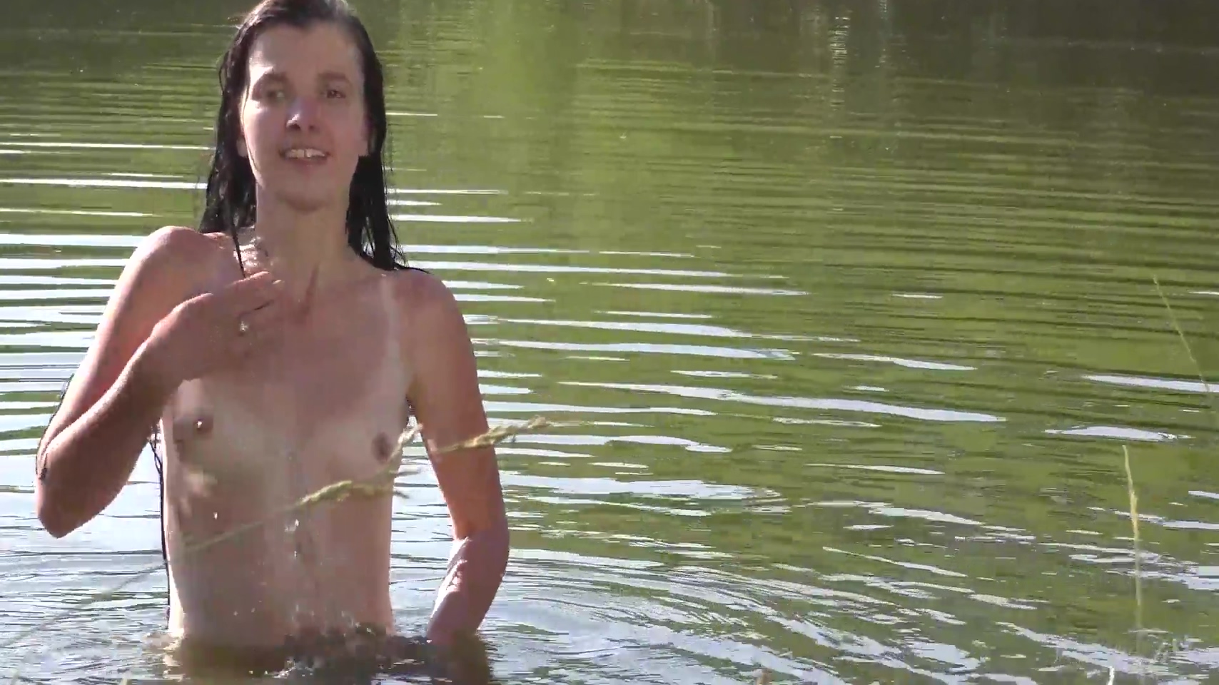 Hairy Pussy Coed Anas Likes Swimming Naked In The Lake! 10 Min