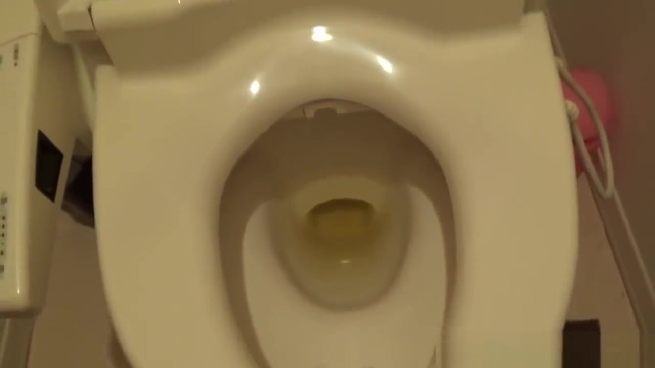 Hairy teen 18+ Pees In Toilet