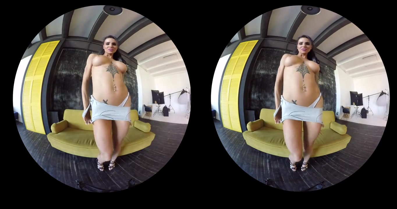 Busty Brunette Seductively Strips
