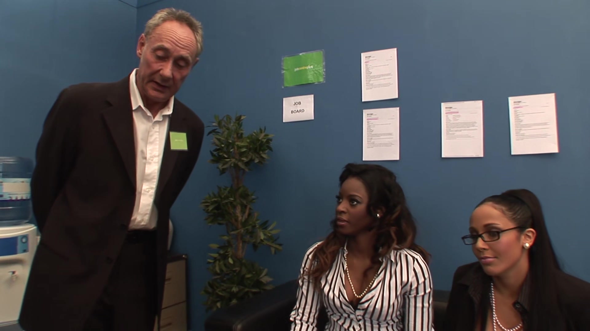 Jasmine And Romana Get Interviewed By Two Men And Have Foursome Sex