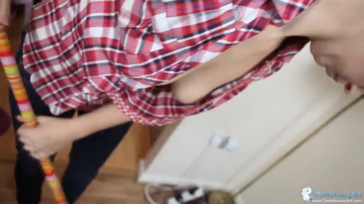 Sammy K in Sweeping Cleavage - DownblouseJerk