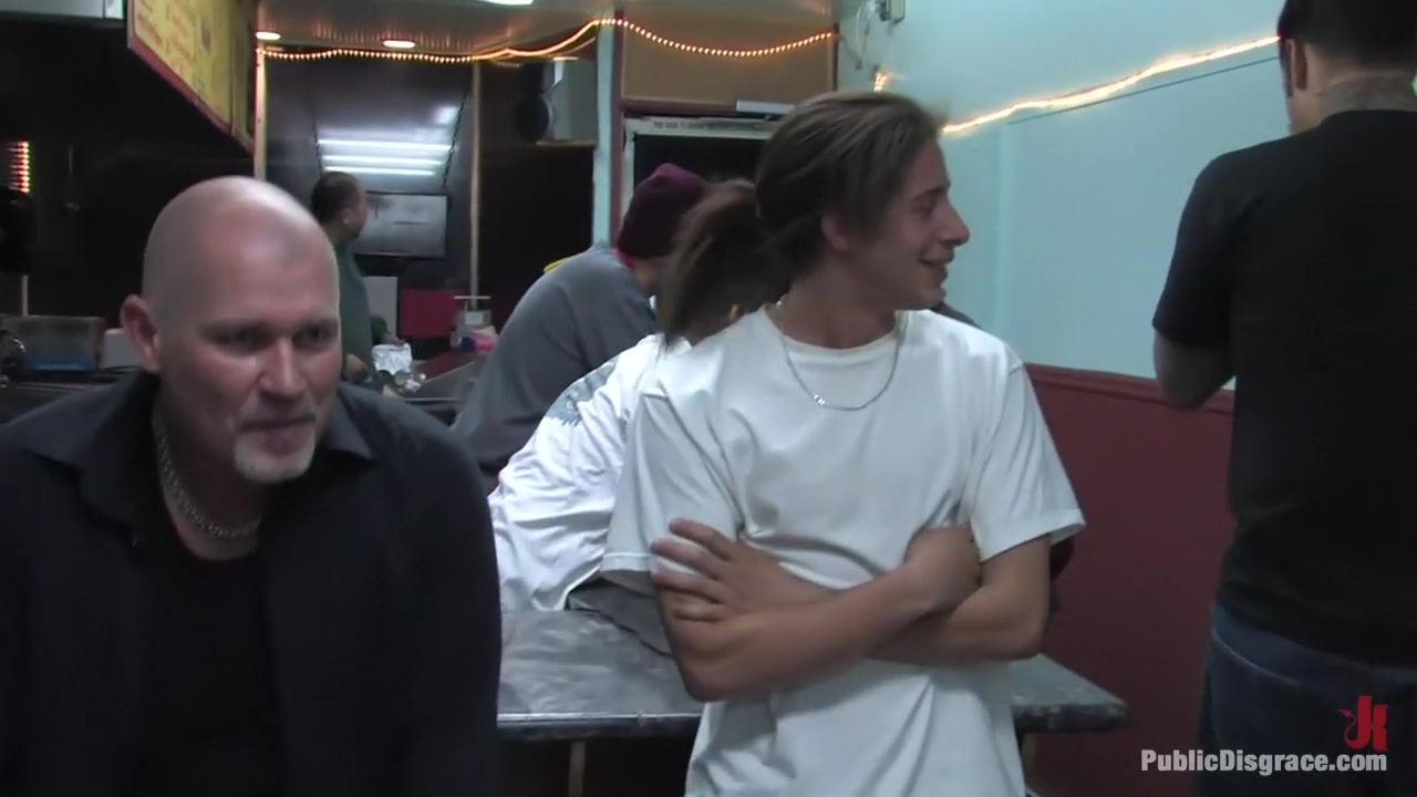 Hot amateur fucked in diner and made to give bj's to strangers!!!