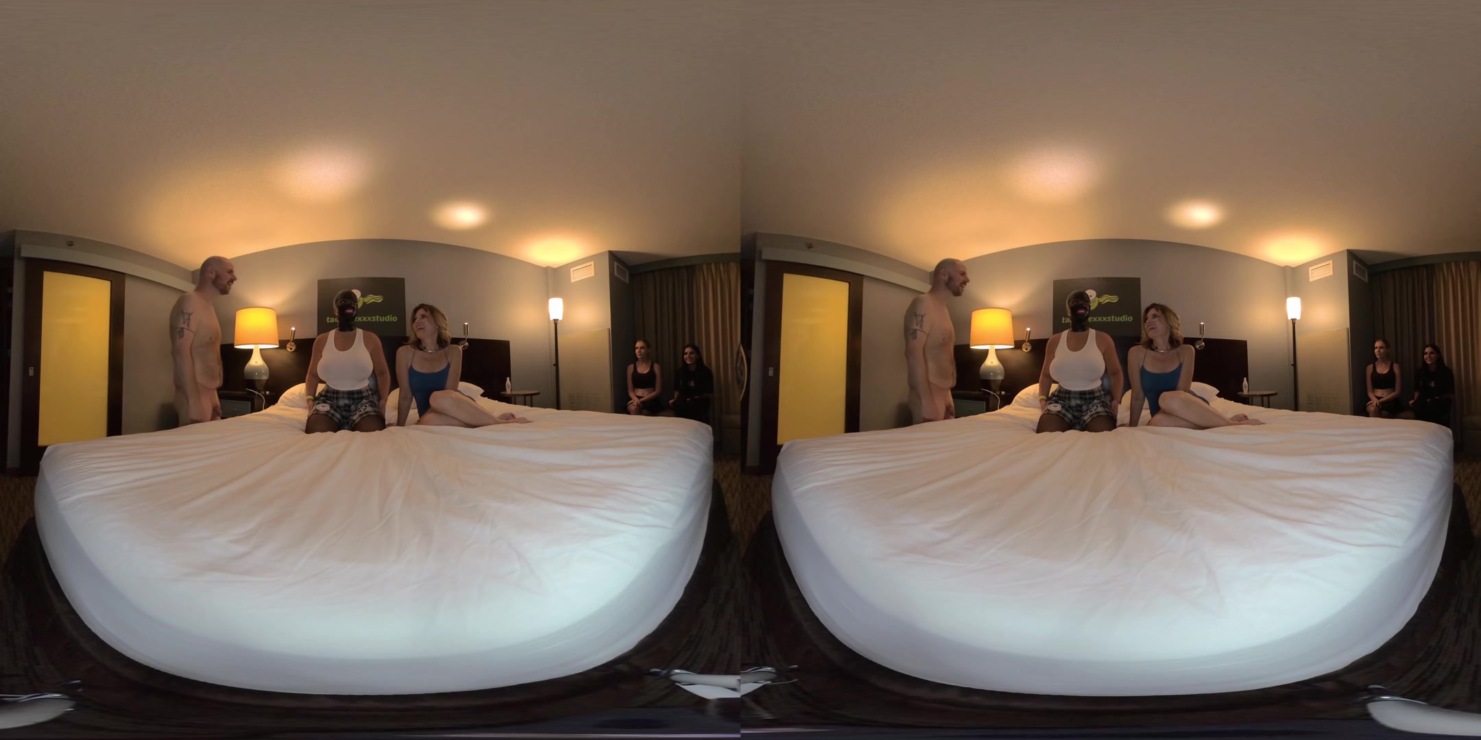Two Girl GANGBANG with a Fluffer - TadPoleXXXStudio