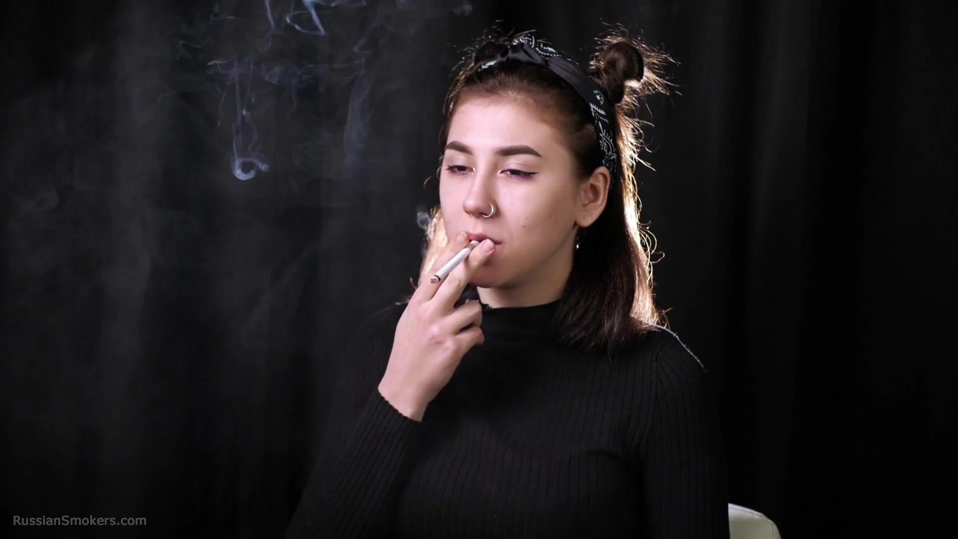 Alina Is Smoking One And A Half Cigarette