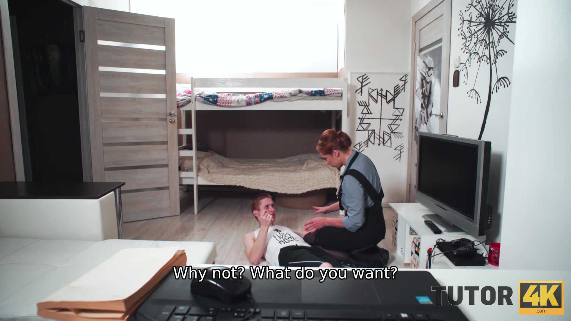 TUTOR4K. Educator is penetrated by blatant guy who invited MILF for fucking