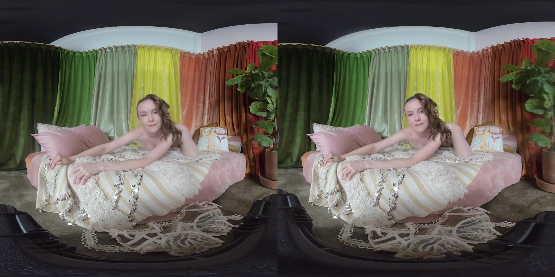 Rainbow Bed - Amateur Striptease with Emily Bloom