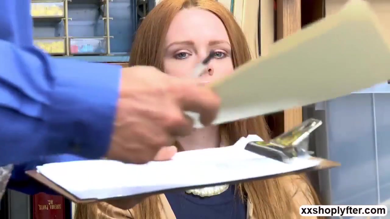 Ella Hughes In Blonde Shoplifter Gets Hammered In The Offi