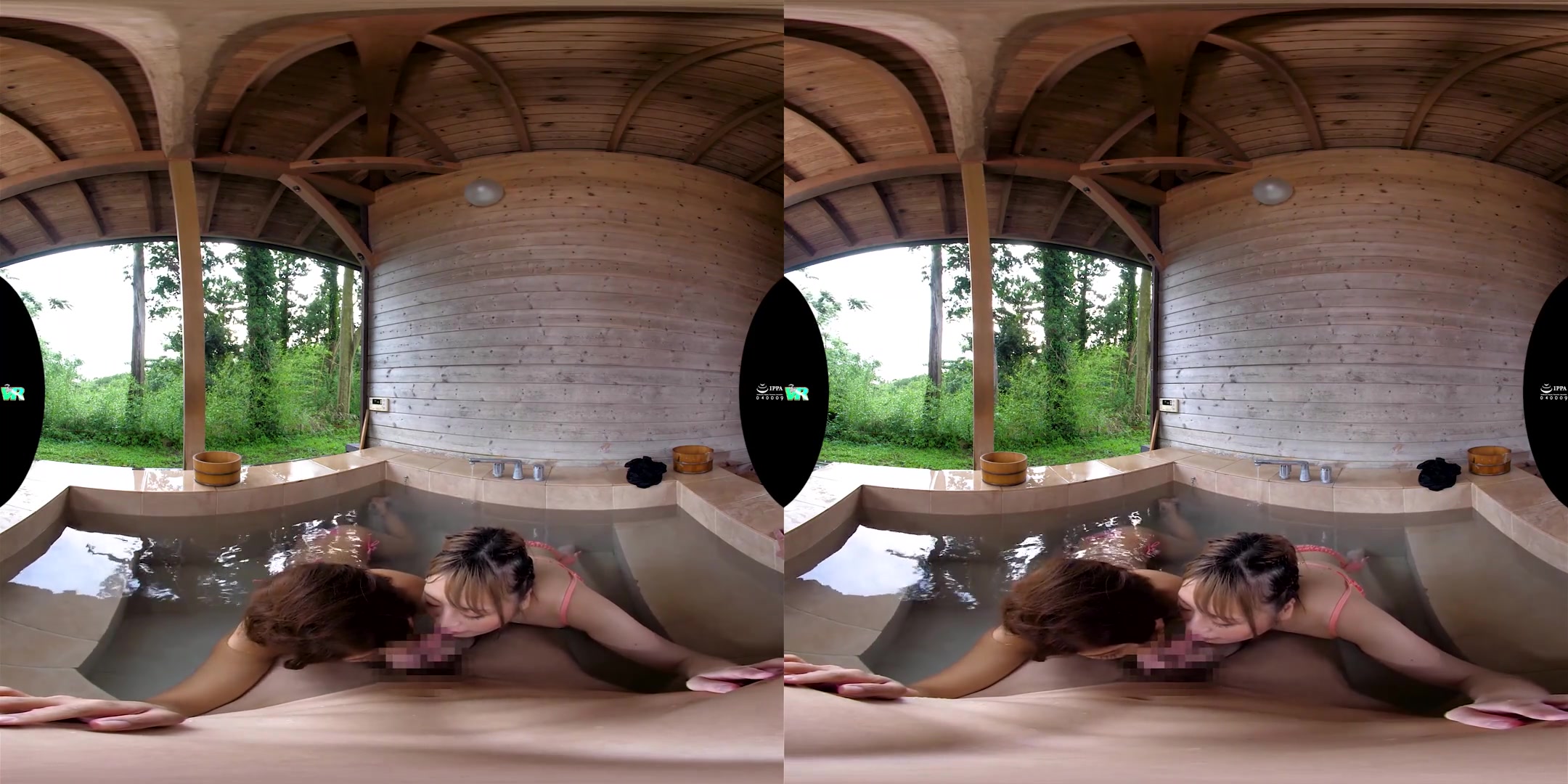 Double Blowjob From Two Babes in Swimsuits when I came to the Resort; Big Tits Japanese Babes in Bikini Oral Fun