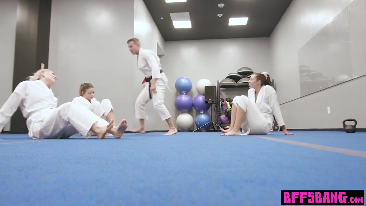 Bella Rolland, Olivia Grey And Abigail Peach - Eighteen Years Old Karate Hotties Fighting On Big Ma