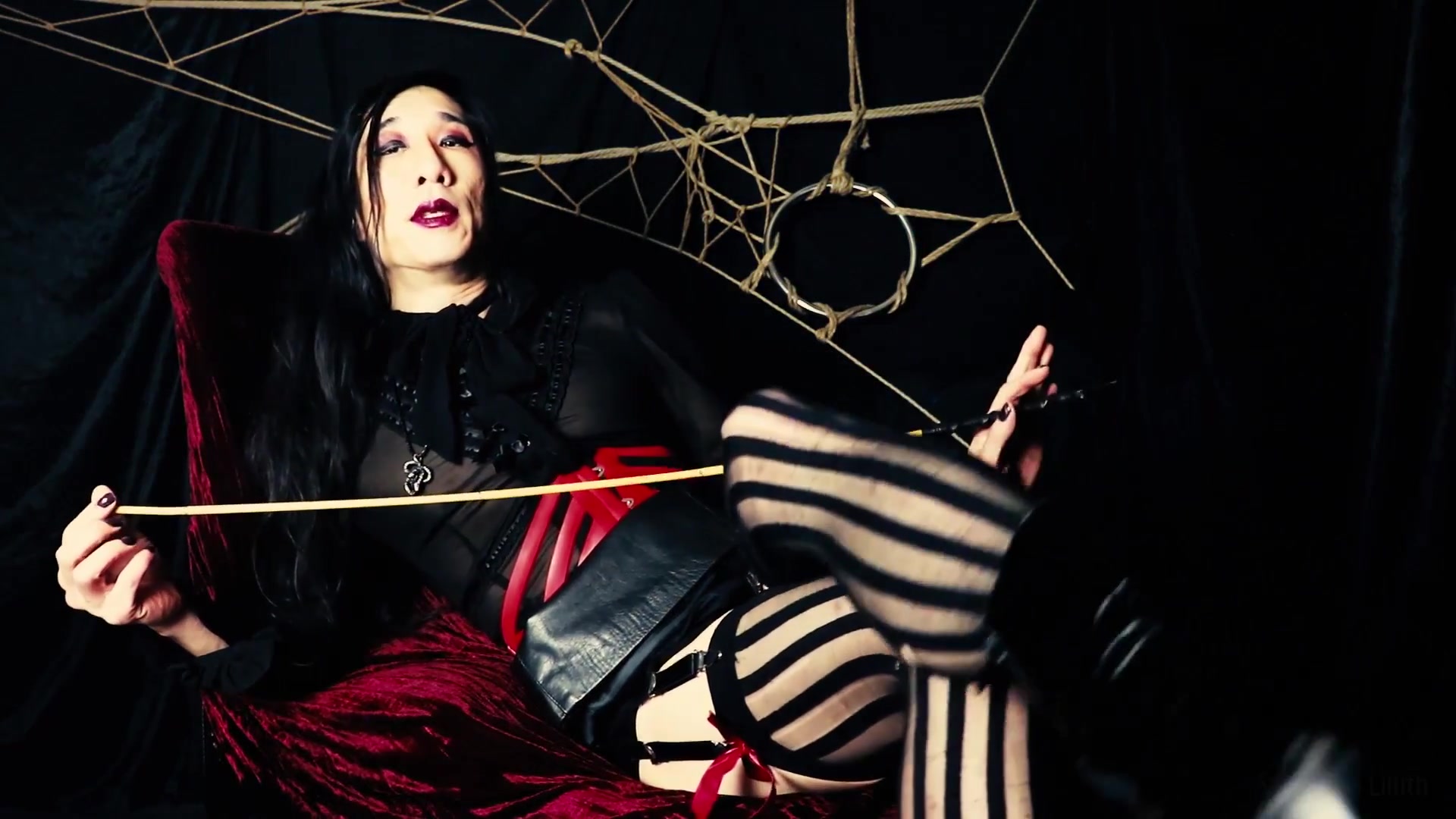 Headmistress Lillith - Distracted & Caned (Solo - Leg / Boot Fetish)