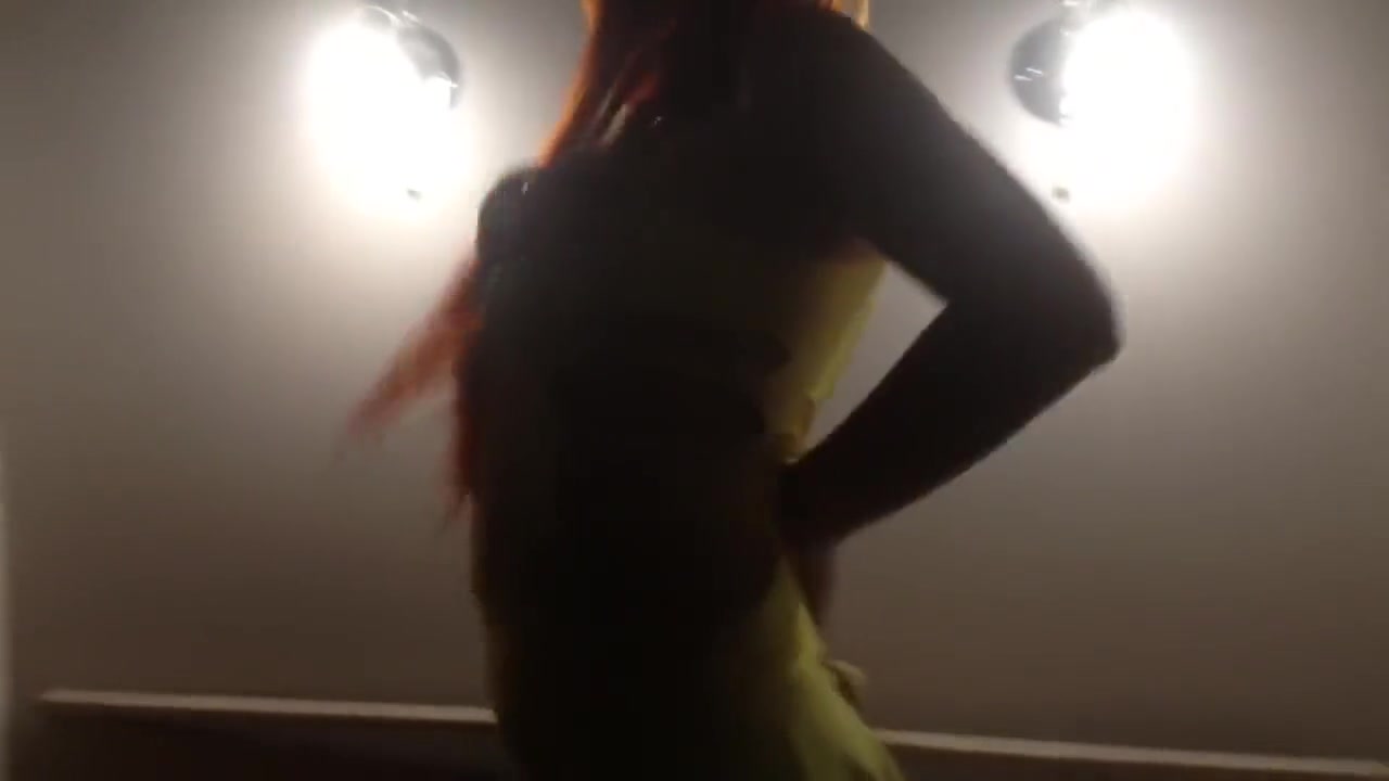 Redhead baby touch her big tits and cum