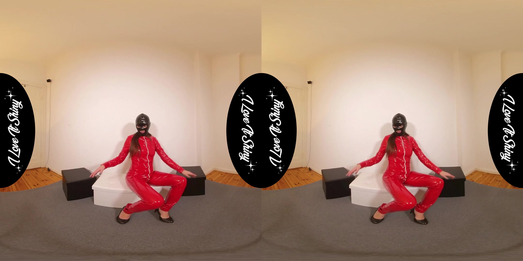 Roxy Masturbating In Hot Fetish PVC Dress - Latex Fetish Solo in a Mask