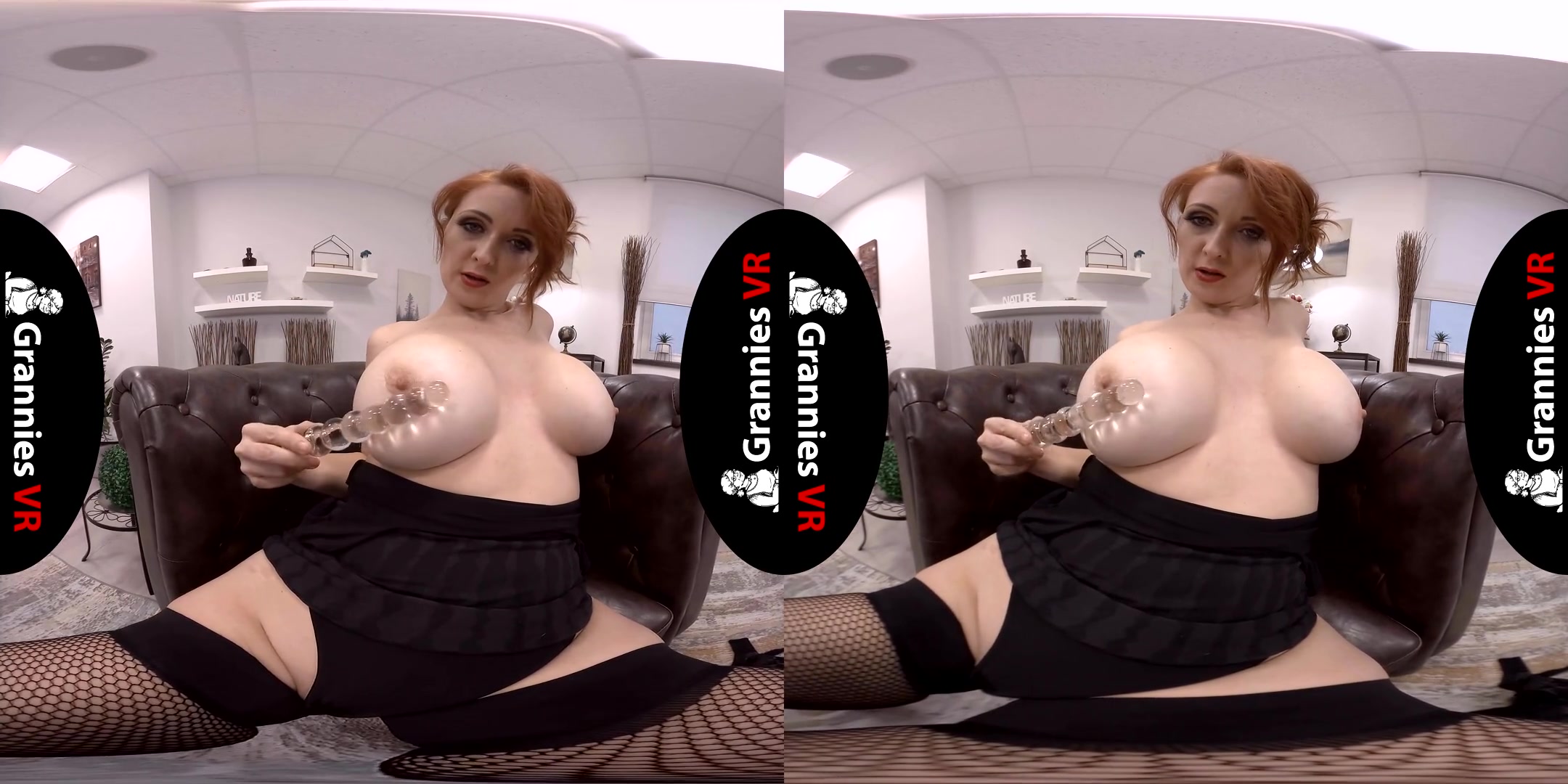 Isabella Lui - Solo in Fishnet Stockings - Big Tits Granny Toying