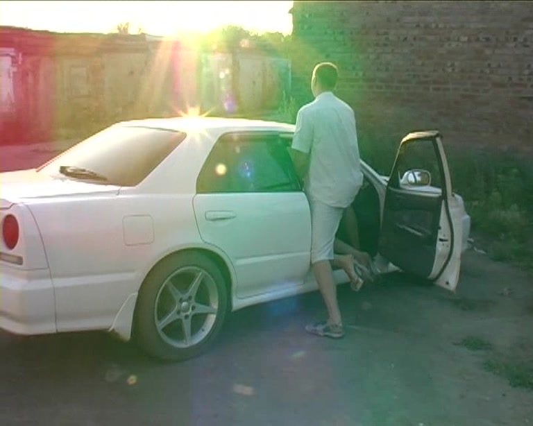 Deep blowjob in the car and outdoors