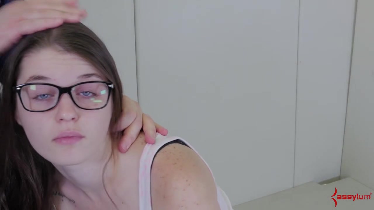 Naughty piggy sub sucking on cock
