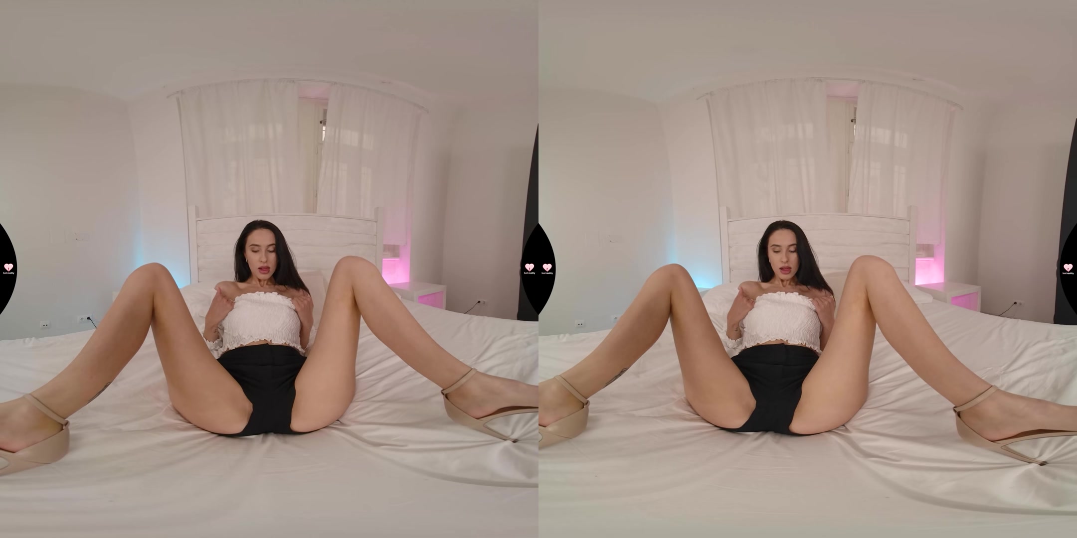 Hot Brunette Alyssa On Her Bed - LustReality