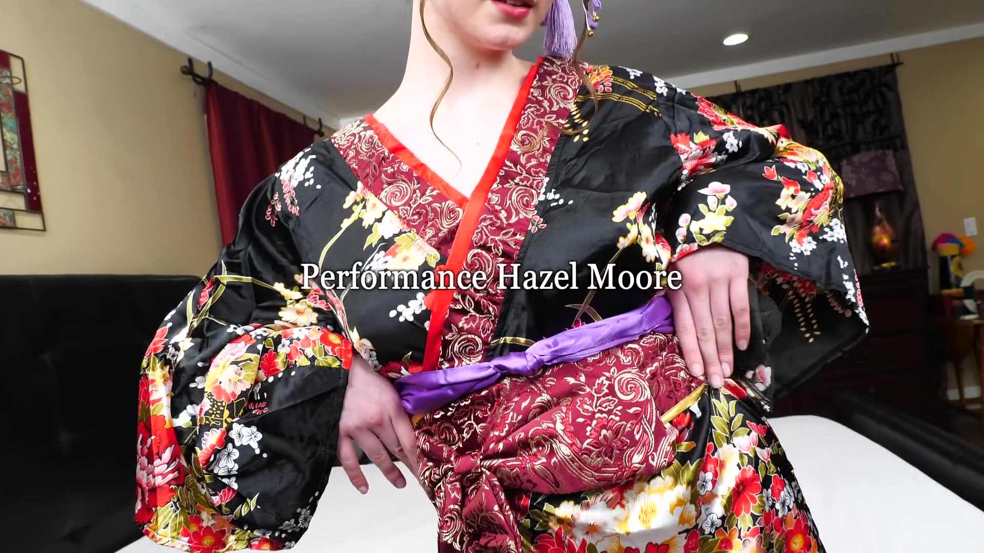 Hazel Moore Kimono Girl Interracial Threesome And Creampie