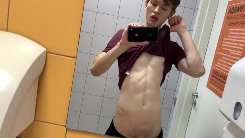 Jerkin Off In Toilet At Gym risky Almost Caught ! With Hot Boy