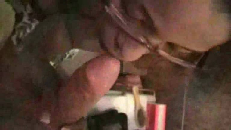 This Ebony has a seductive look on her face when she sucks dick