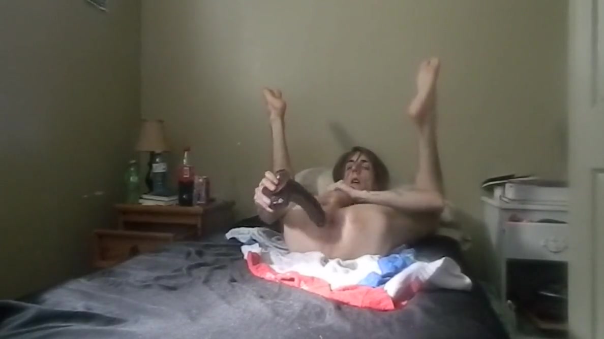 Faggot Fucking His Ass With Bbc Dildo