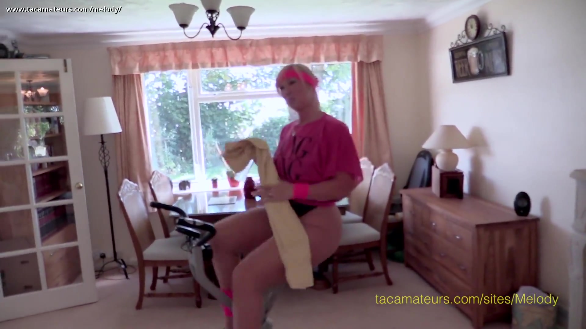 Thong Back Exercise Bike Photo Shoot Pt1 - Melody