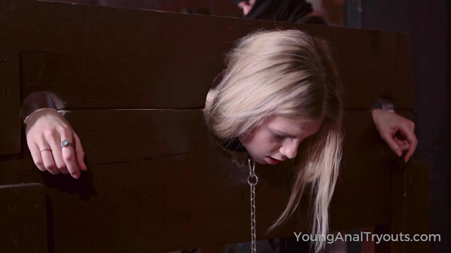 Dude lets a slim blondie get out of her cage