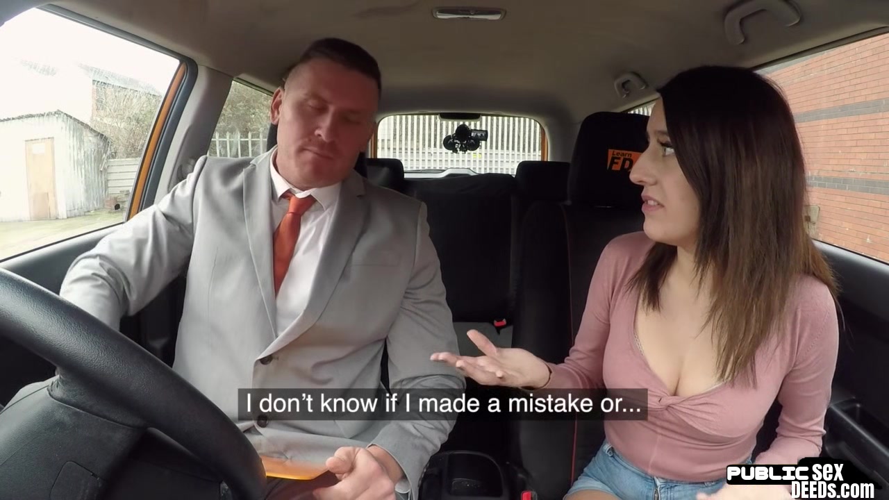 Spanish brunette car driver pussyfucked by instructor