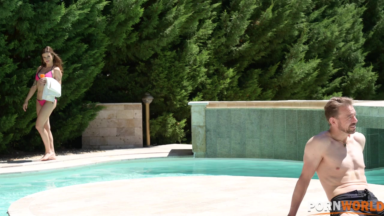 Billie Star DP'd Poolside by 2 Stud Businessmen GP2197 - AnalVids