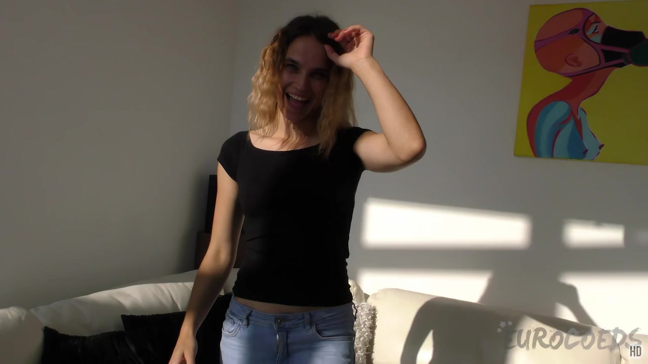 Rosie Masturbating On The White Casting Couch With Her Favorite Dildo In Her Hairy Pussy