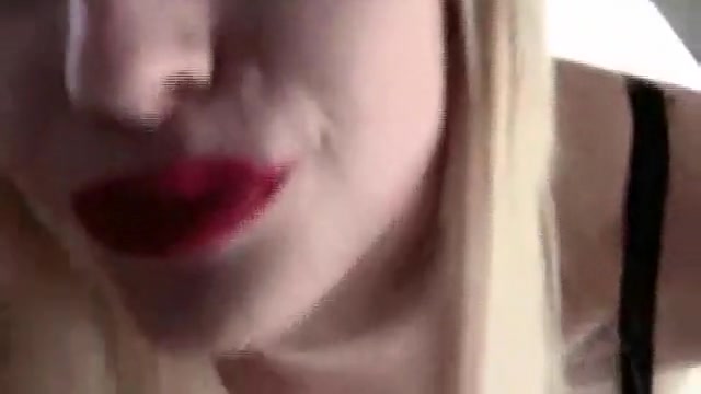 Fabulous tattooed blonde angel fingering her snatch