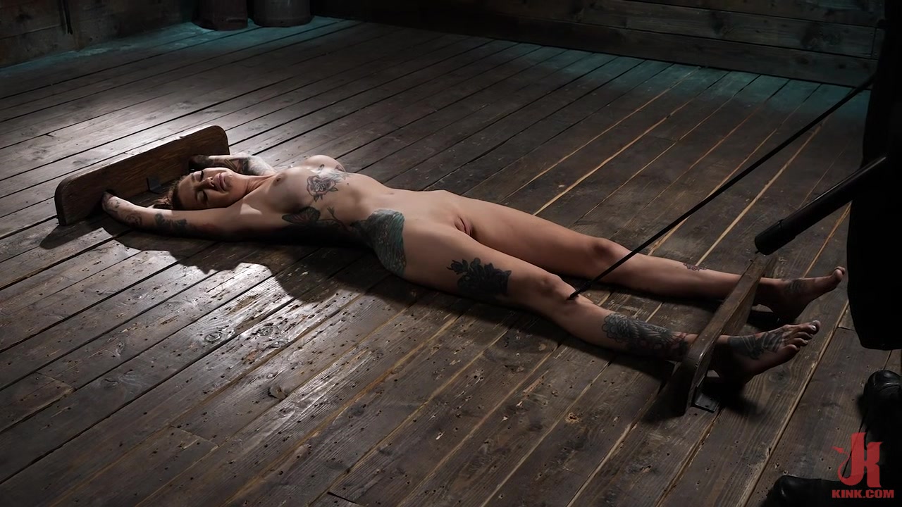Submissive busty tattoo babe BDSM pussytoyed by CMNF master