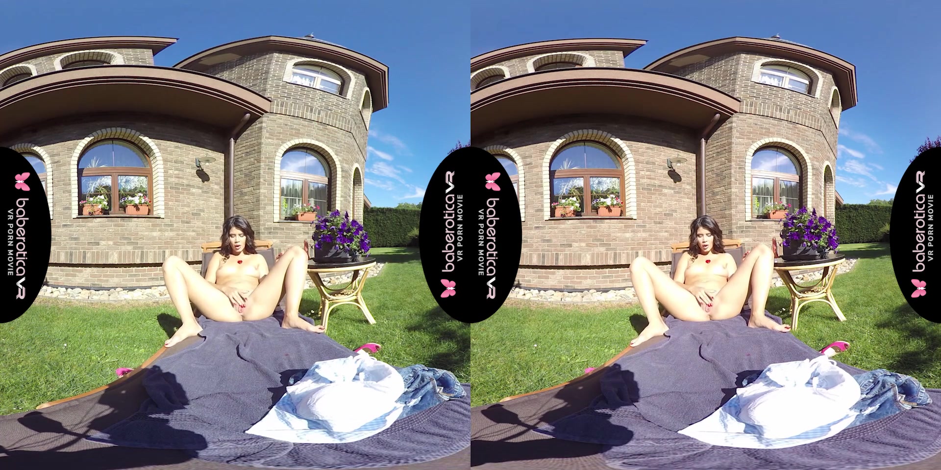 Lady Dee is in our back yard naked getting some sun - BaberoticaVR