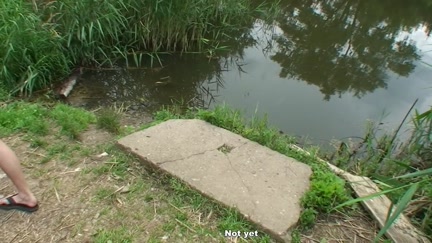 Golden-Haired drilled by the river