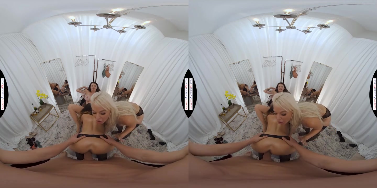 Joslyn James, London River, And Mckenzie Lee Fuck A Complete Stranger When They Catch Him Peeping In Their Dressing Room