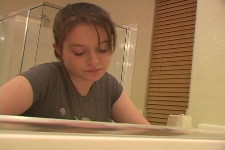 Kinky teen 18+ showing off in front of the mirror