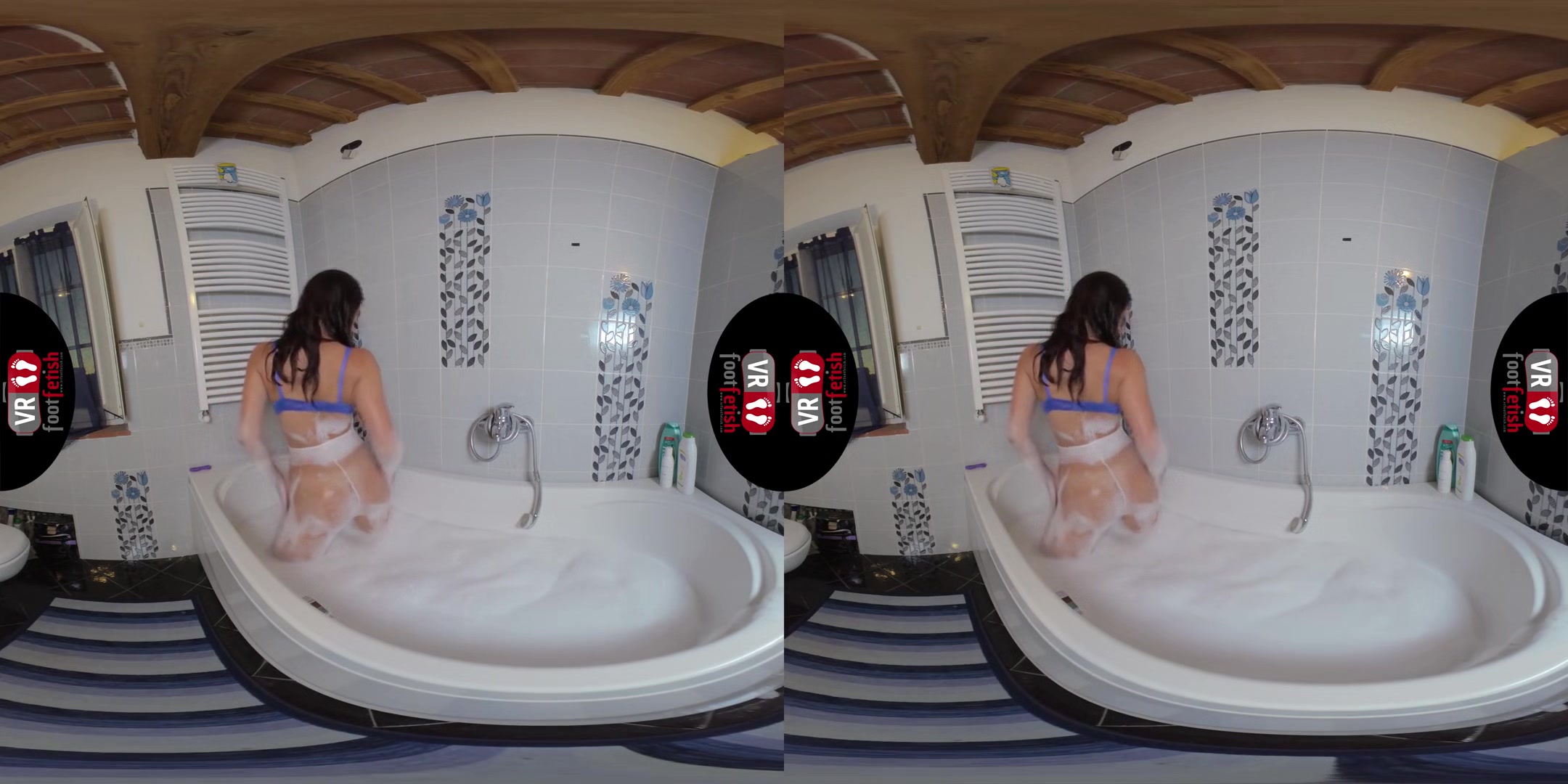 Insanely Sexy Lilian Takes A Bath With Her Nylons On; Leg and Foot Fetish Virtual Reality Solo
