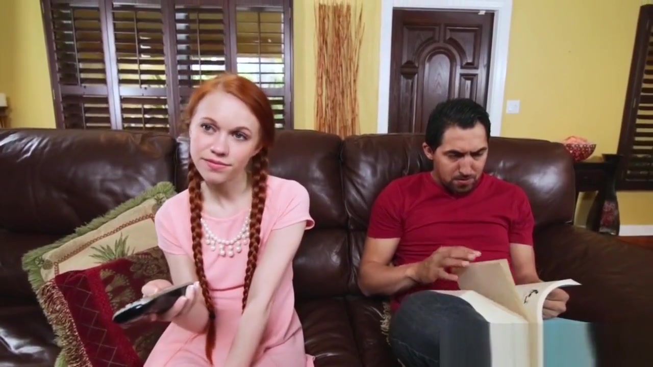 Tiny redhead sucking cock