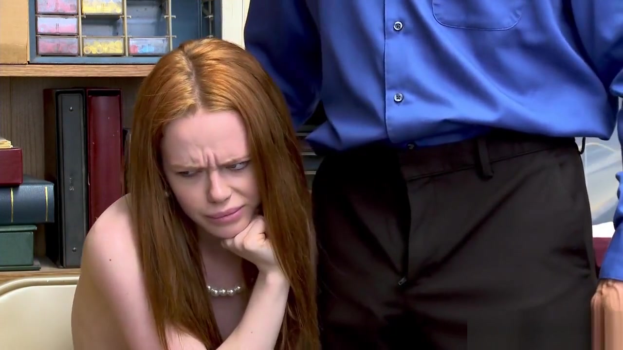 Natural redhead suspect gets her punishment from behind