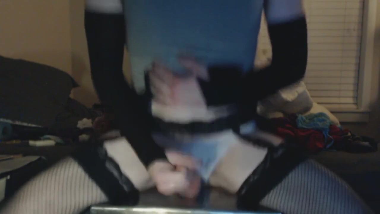 Femboy Cumming While Fucking Dildo