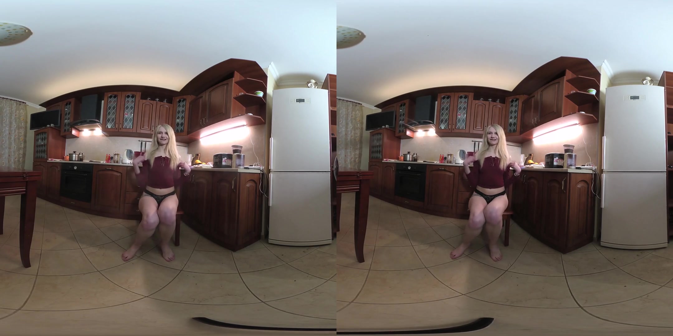 Luisa Gives You A Sexy Strip And Solo - Blonde Amateur in the Kitchen Solo