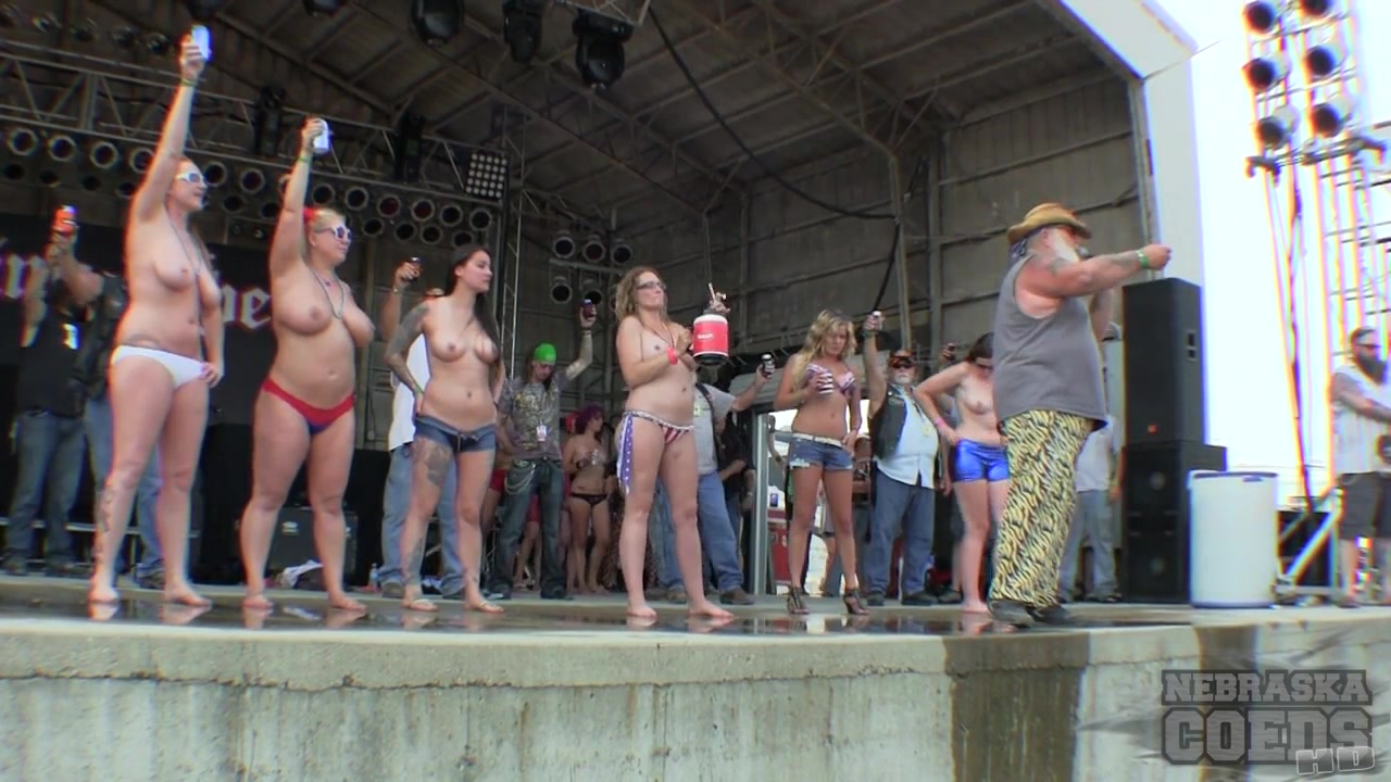 Big Fake twins Biker Girl Strip Down Contest At The 2015 Abate Of Iowa Freedom Rally - NebraskaCoeds