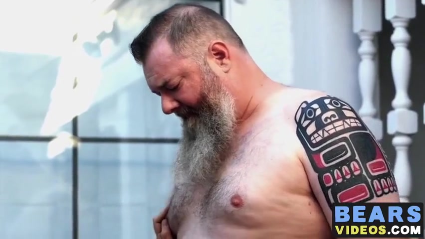Nasty Fat Bear Makes His Cub Go On Knees To Blow His Rod