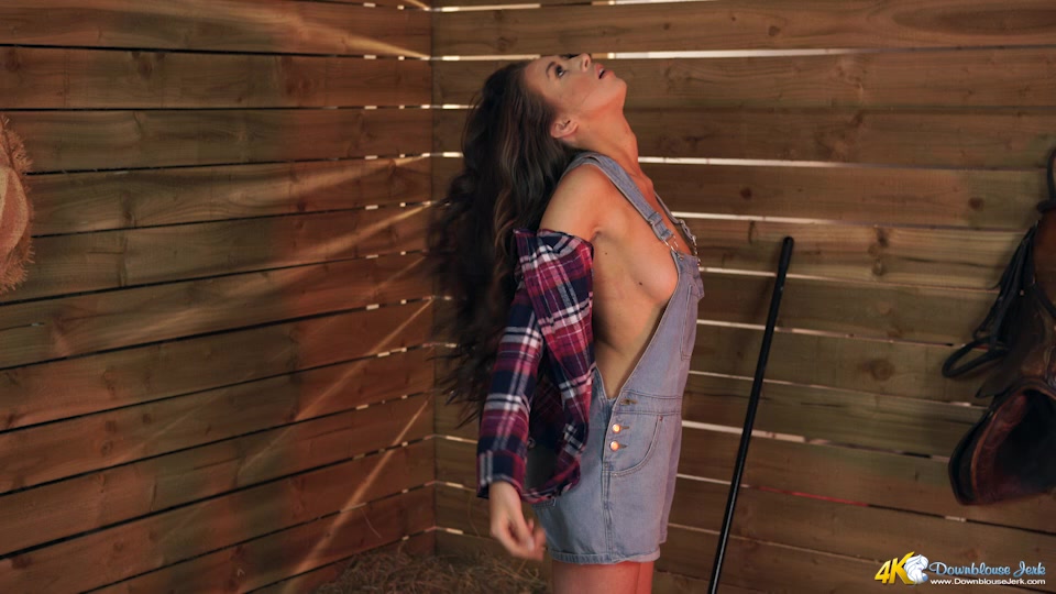 Jemma in Grab A broom - DownblouseJerk